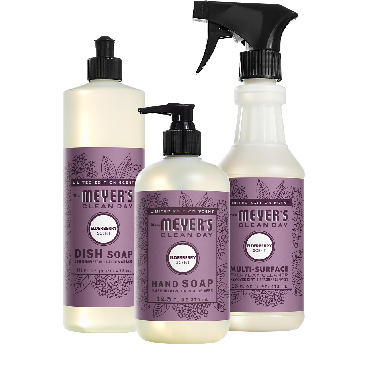 Mrs. Meyer's Elderberry Essential Kitchen Cleaning Set