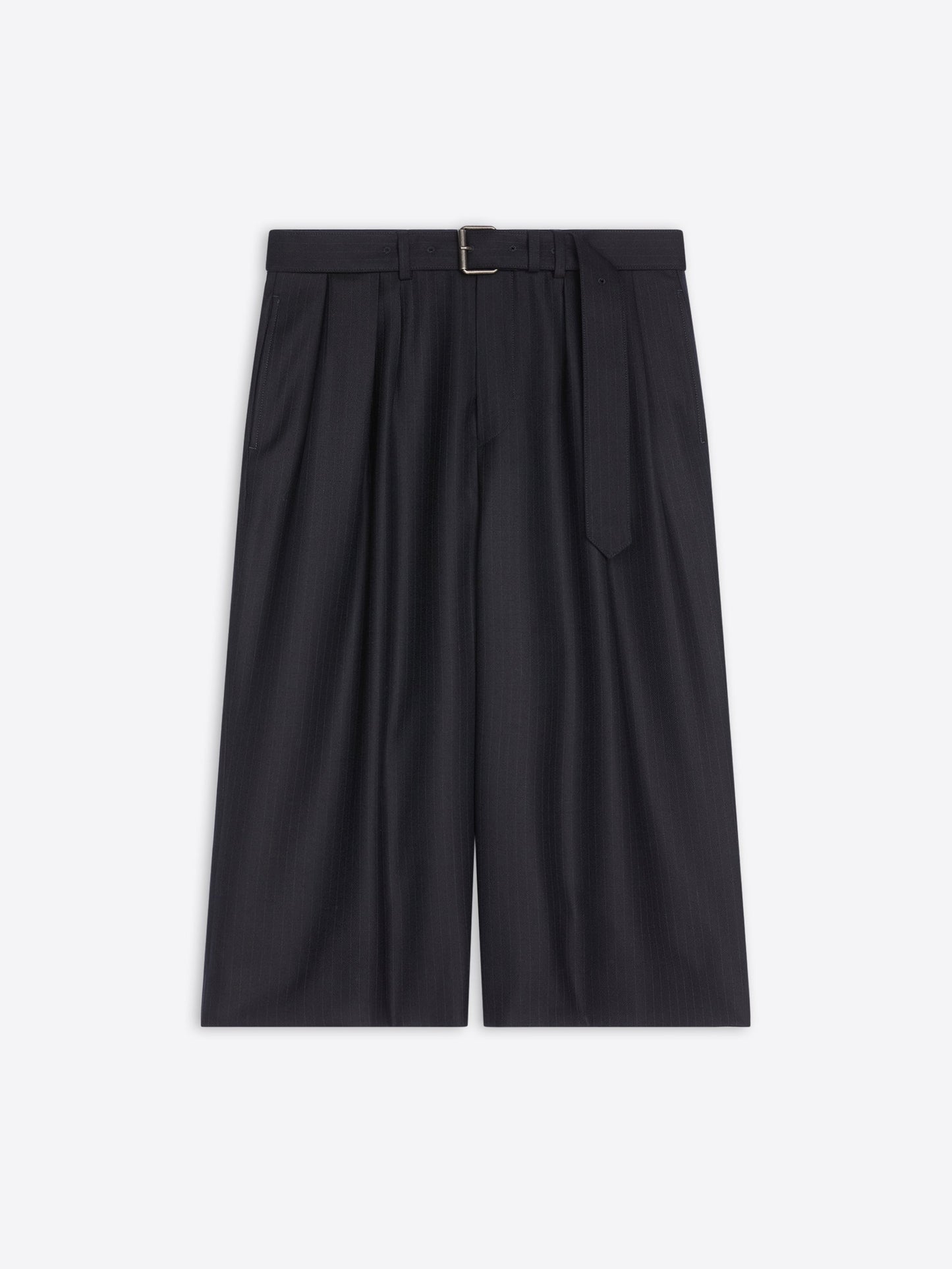 Belted Light Wool Shorts