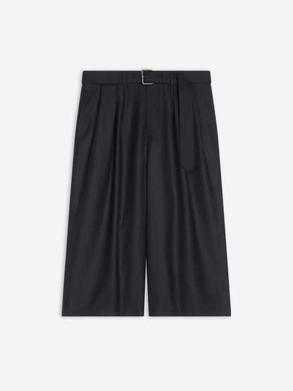 Belted Light Wool Shorts