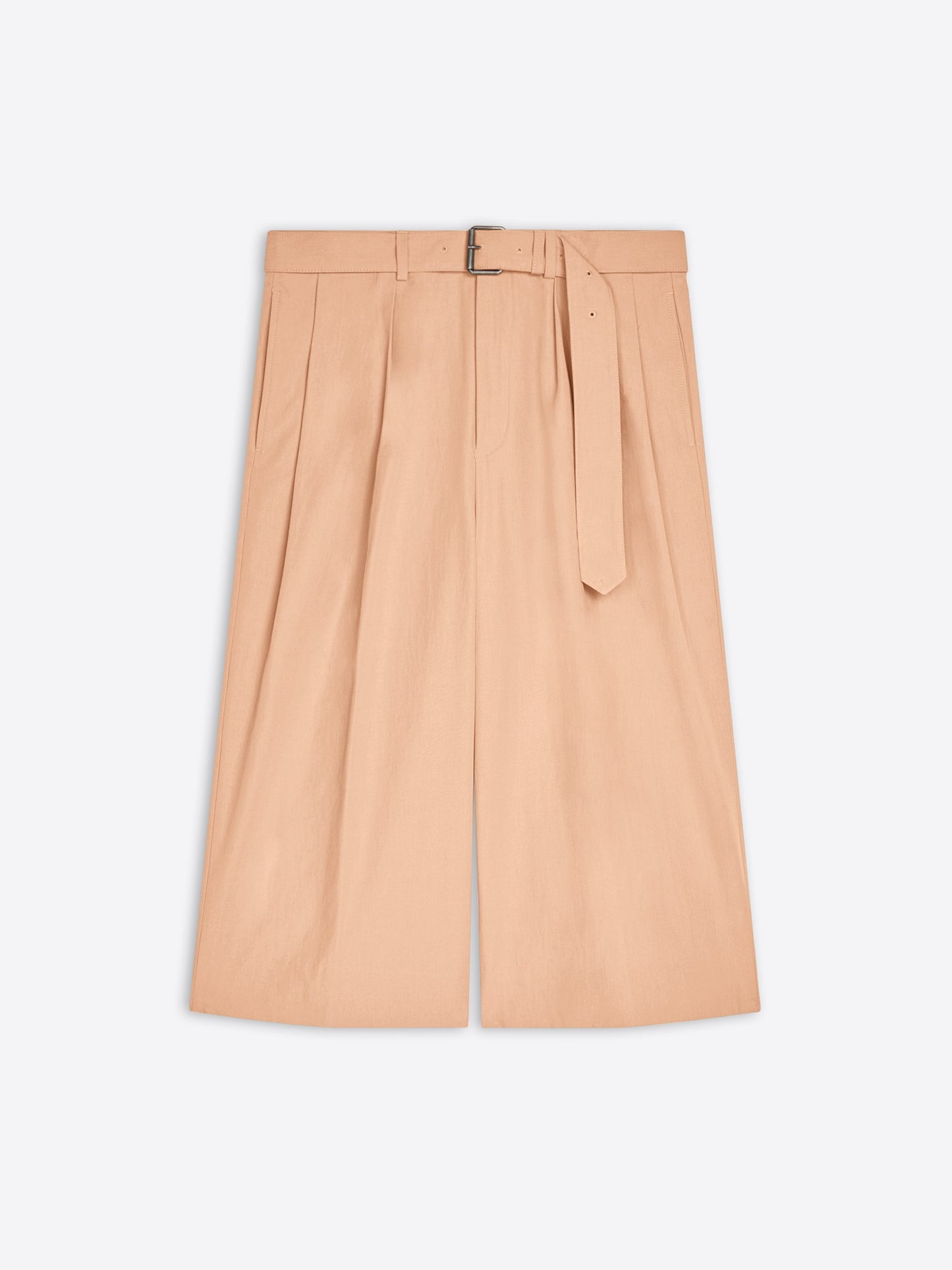 Belted Cotton Poplin Shorts