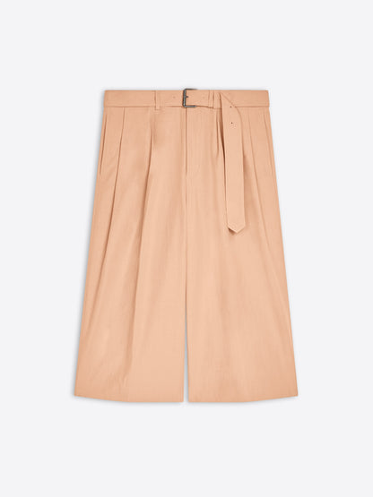 Belted Cotton Poplin Shorts