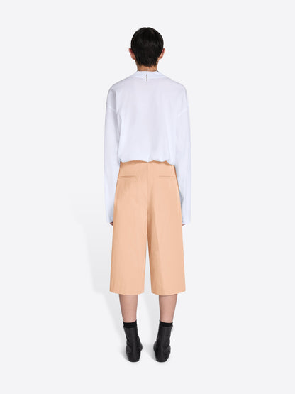 Belted Cotton Poplin Shorts