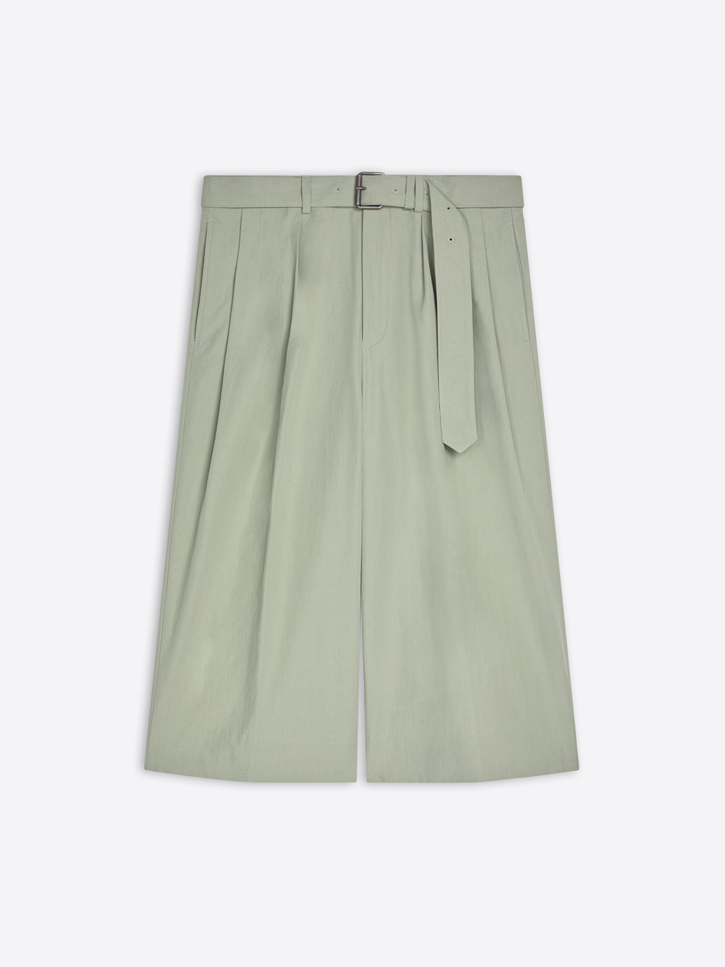 Belted Cotton Poplin Shorts