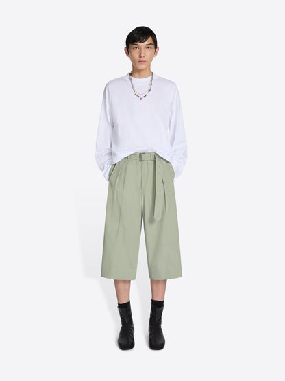 Belted Cotton Poplin Shorts