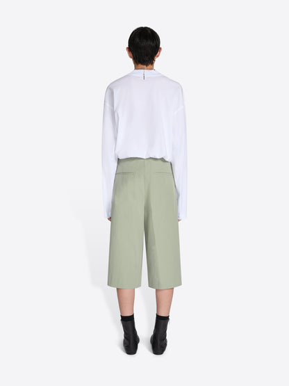 Belted Cotton Poplin Shorts