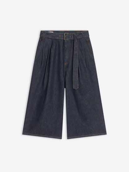 Belted Denim Shorts