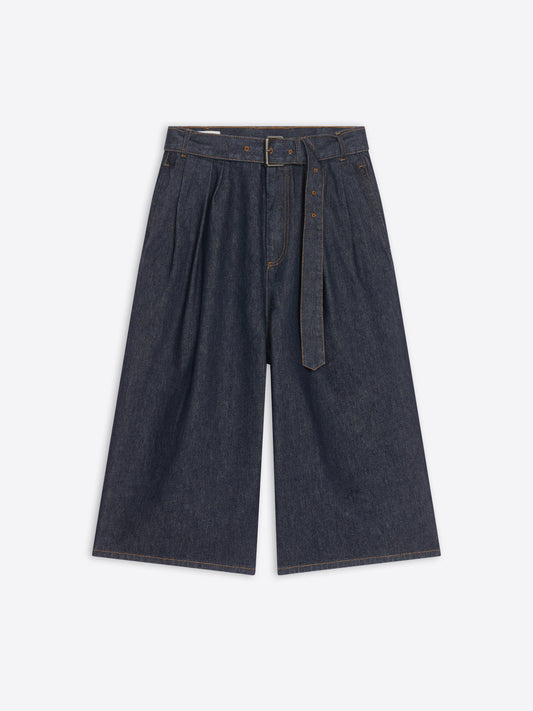 Belted Denim Shorts