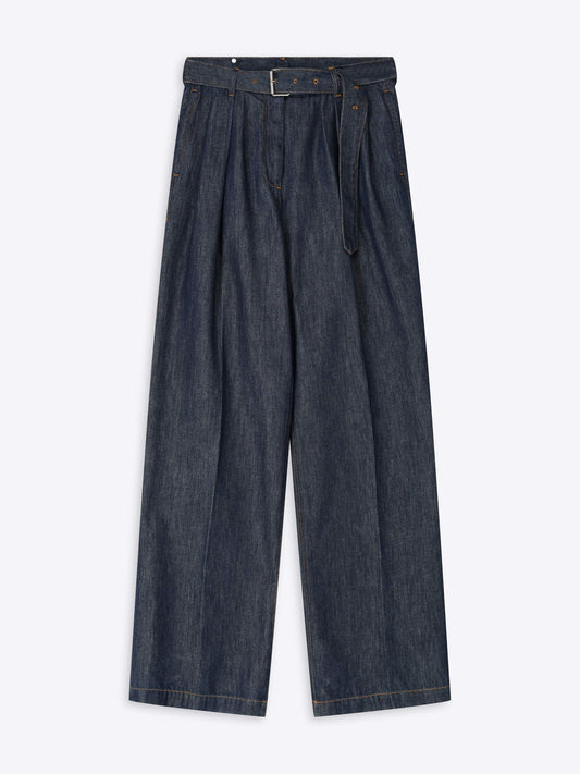 Belted Denim Pants