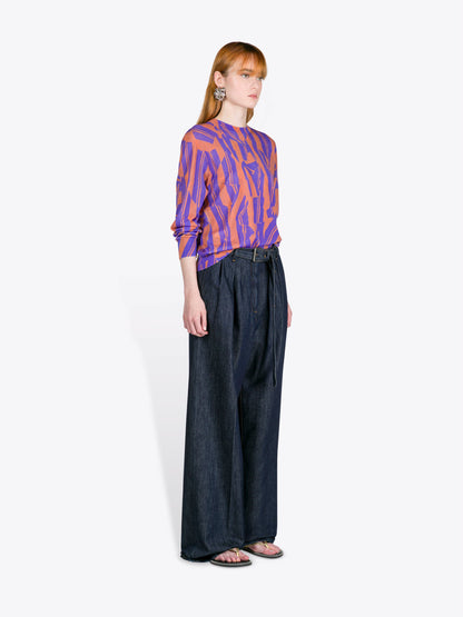 Belted Denim Pants