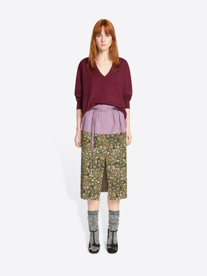 Belted Contrast Skirt