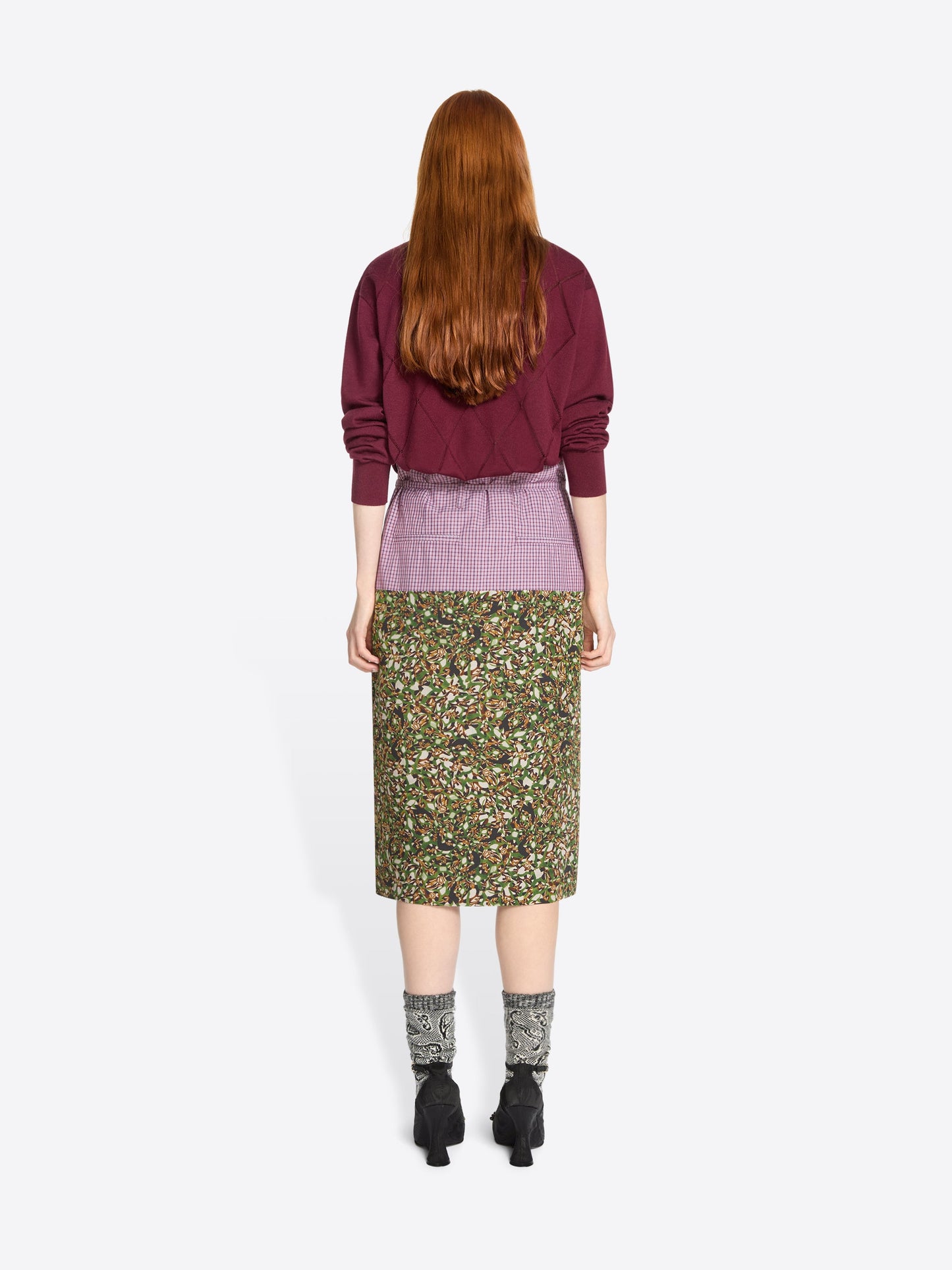 Belted Contrast Skirt