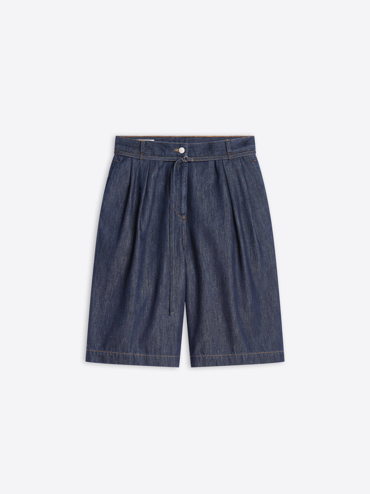 Belted Denim Shorts