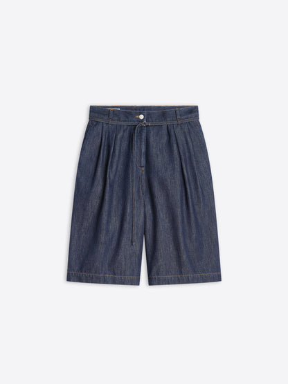 Belted Denim Shorts