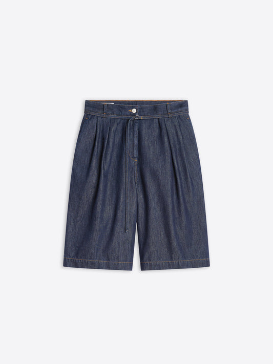 Belted Denim Shorts