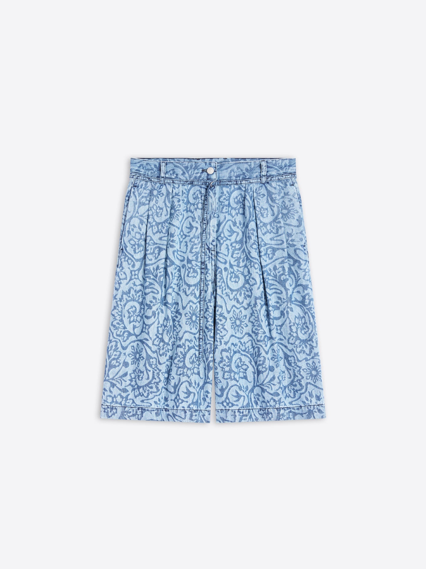 Belted Denim Shorts