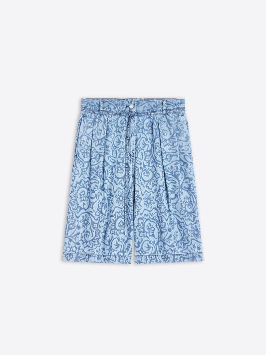 Belted Denim Shorts