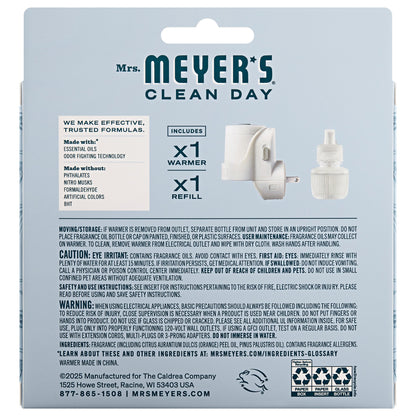 Mrs. Meyer's Snowdrop Plug-In Oil Warmer with Scented Refill