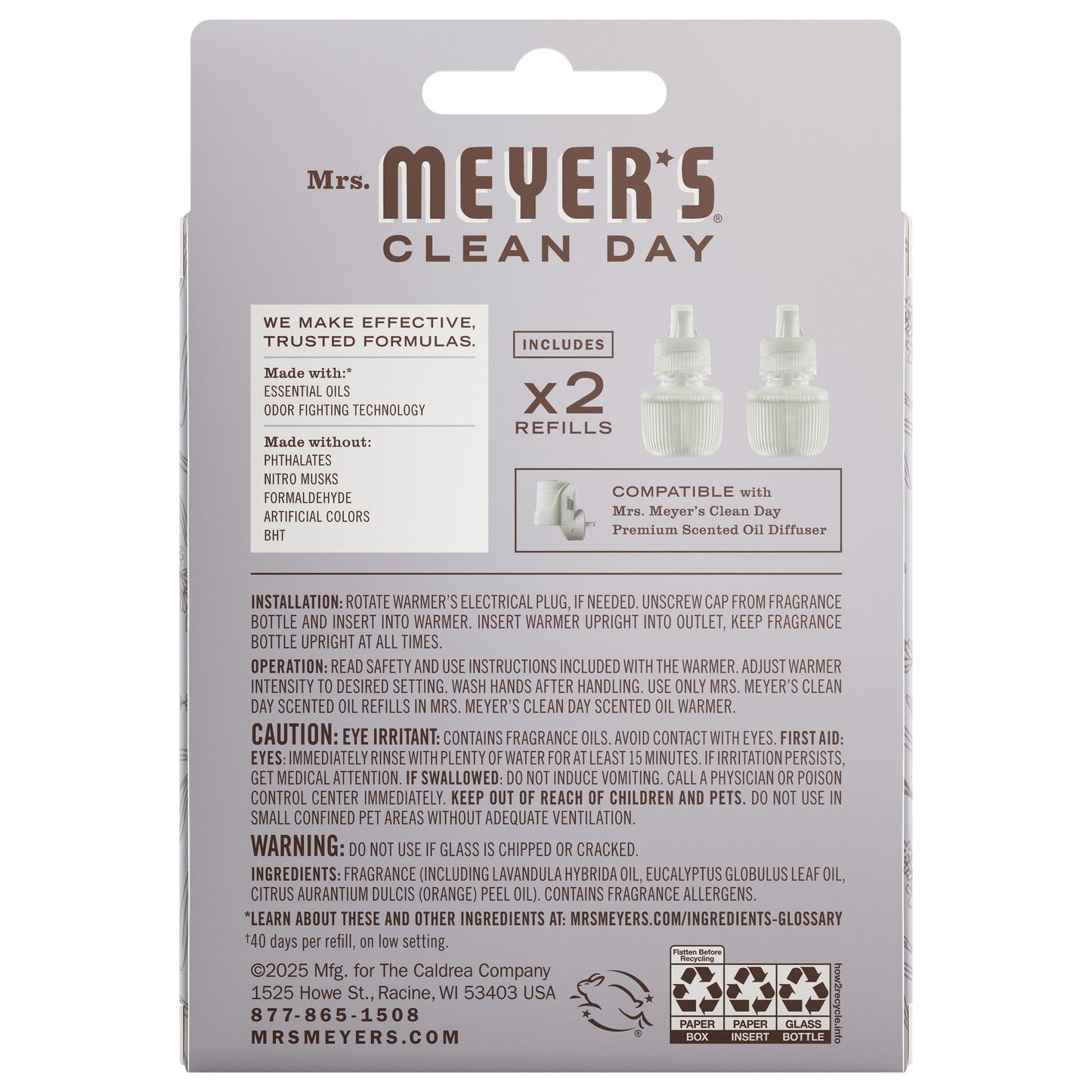 Mrs. Meyer's Lavender 2-Pack Plug-In Scented Oil Refills