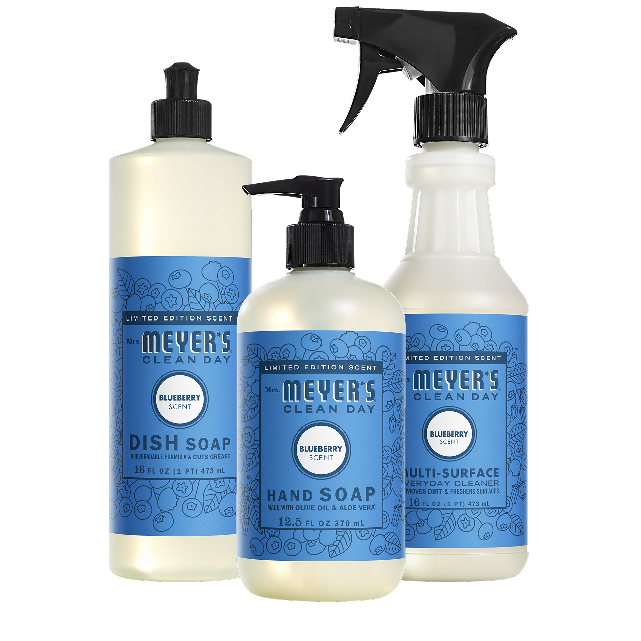Mrs. Meyer's Blueberry Essential Kitchen Cleaning Set