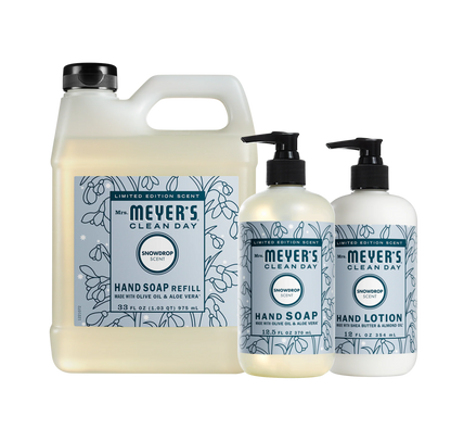 Mrs. Meyer's Snowdrop 3-Count Hand Care Bundle