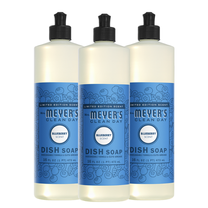 Mrs. Meyer's Blueberry 3-Count Liquid Dish Soap Bundle