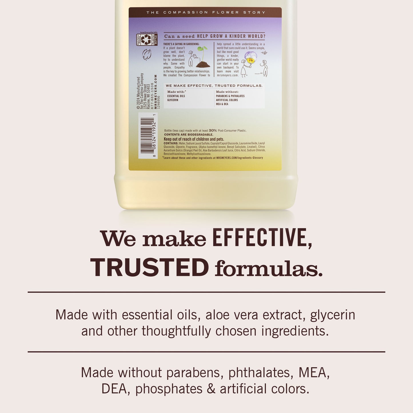 Mrs. Meyer's Compassion Flower Refill for Liquid Dish Soap