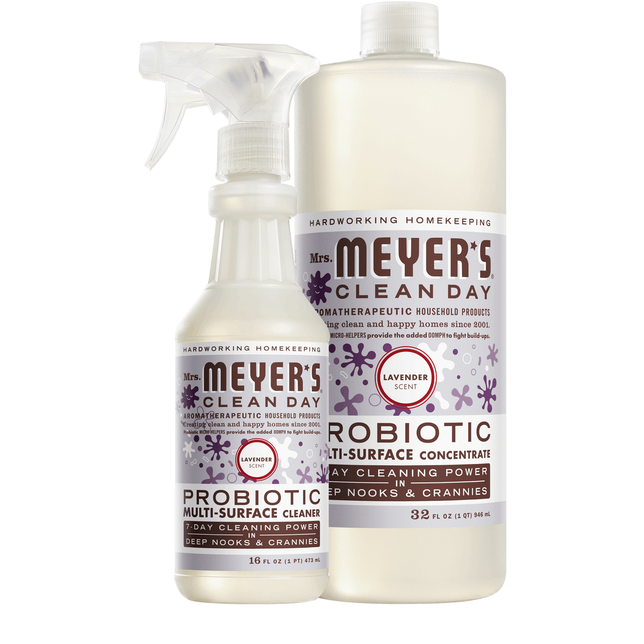Mrs. Meyer's Lavender Probiotic Multi-Surface Cleaner and Concentrate Set