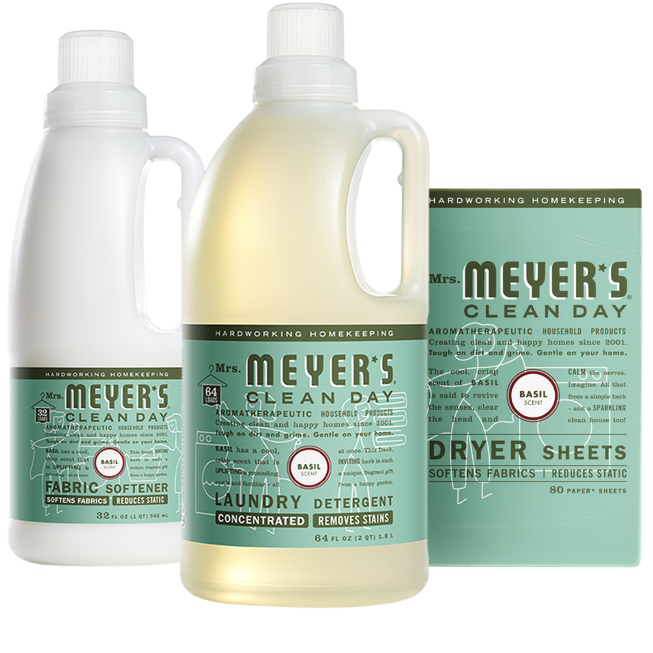 Mrs. Meyer's Basil Laundry Care Set