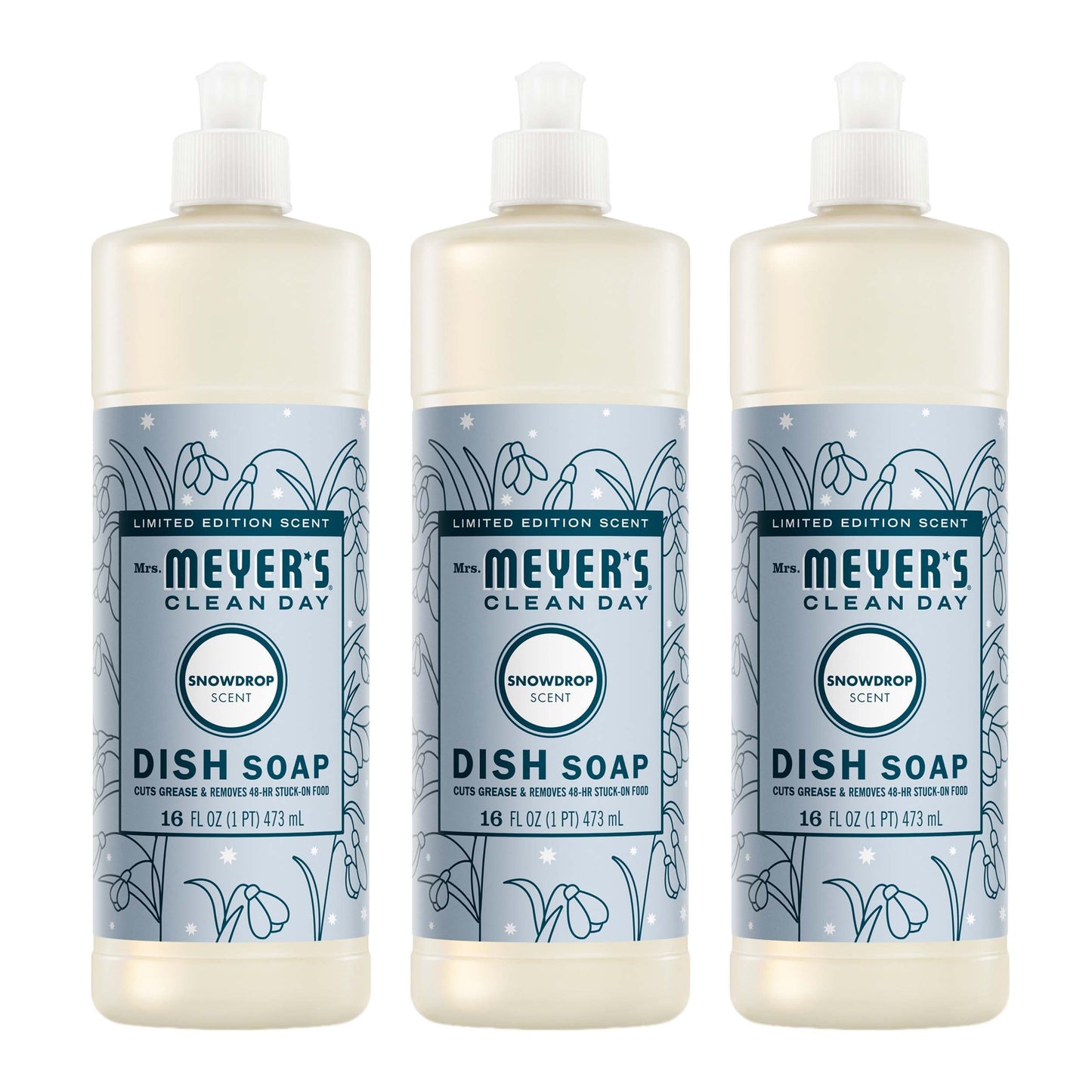 Mrs. Meyer's Snowdrop 3-Count Liquid Dish Soap Bundle